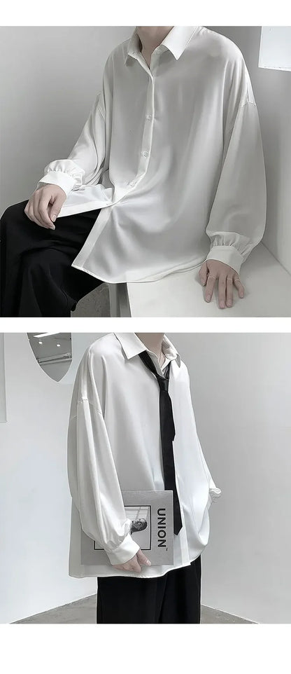 King Billion Men's Korean-Style Oversized Shirt – Loose Fit, Harajuku Casual | M–XXL