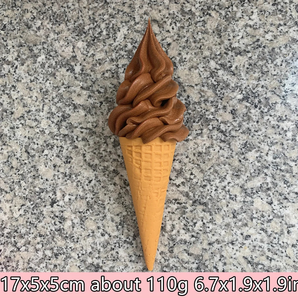 Realistic Faux Ice Cream Cone – Simulation Waffle Cone Prop for Display, Decor & Content Creation
