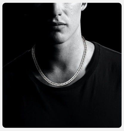 Men's Stainless Steel Cuban Link Chain Necklace Waterproof