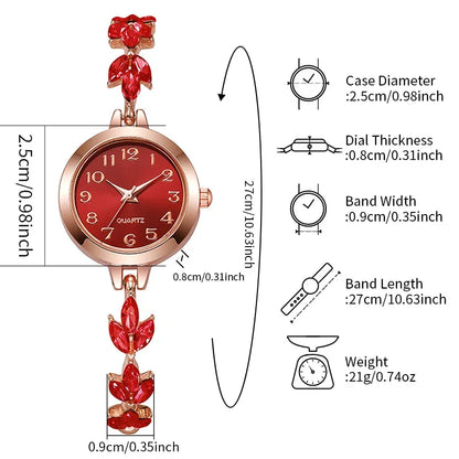 Women's Elegant Rhinestone Bracelet Watch | Luxury Quartz Wristwatch Gift for Girls