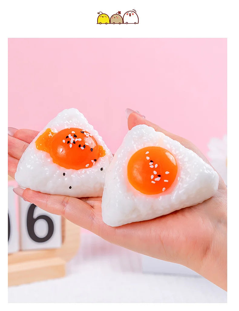 Egg Yolk Squishy Stress Ball – Kawaii Silicone Fidget Sensory Toy