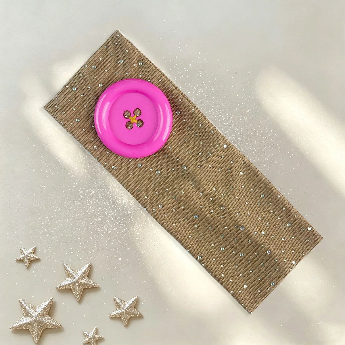Vintage Polka Dot Button Headband for Women