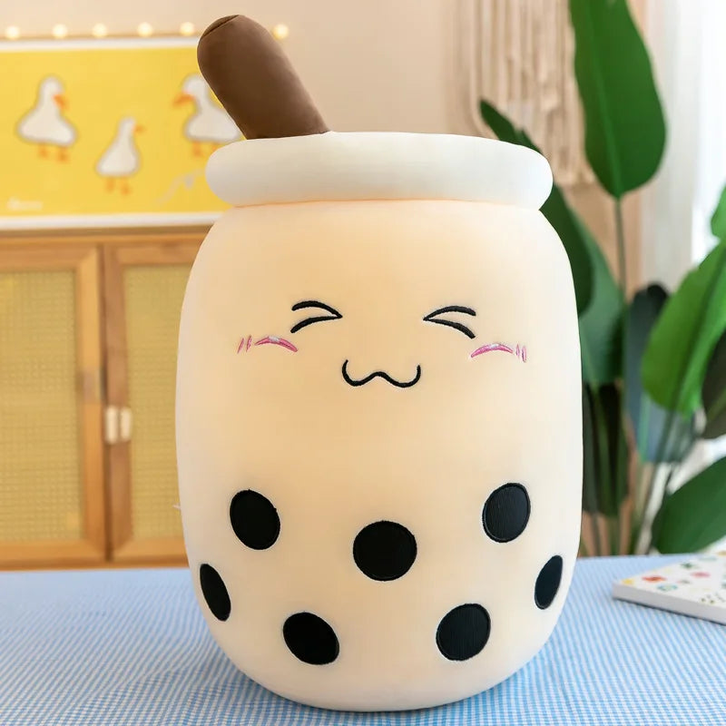 Cute Boba Bubble Tea Plush Toy | 24cm Soft Kawaii Milk Cup Plushie Gift for Kids & Adults
