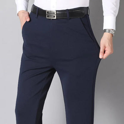 Men's Smart Casual Dress Pants – Elastic Waist Suit Trousers, Straight Fit | Sizes 29–42