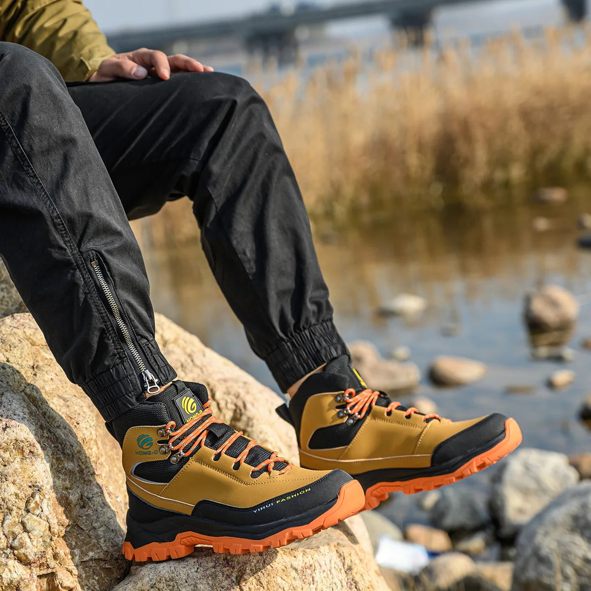 Steel Toe Cap Leather Work Safety Boots for Men