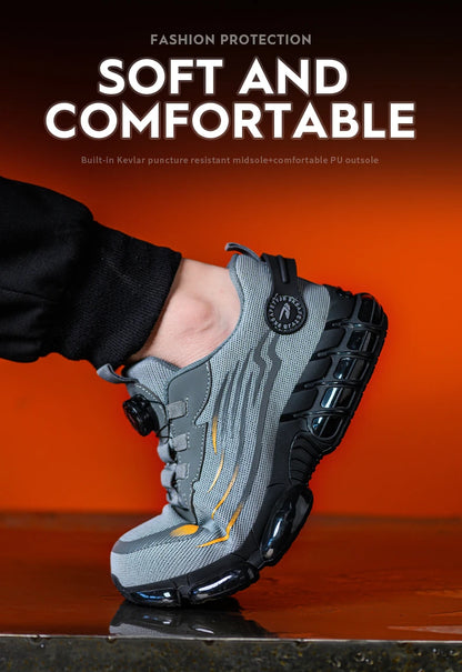 Steel Toe Safety Shoes for Men Lace Free Breathable
