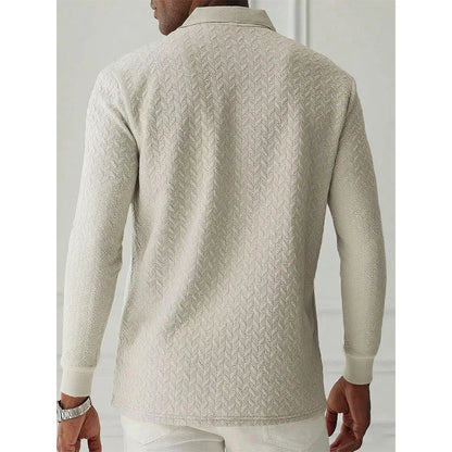 Men's Long Sleeve Polo Shirt – Breathable Knit, Business Casual | S–XXL