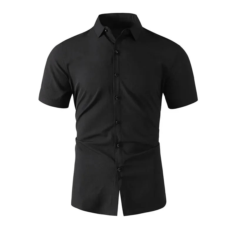 Men's Business Casual Short Sleeve Shirt | Wrinkle-Free Summer Top