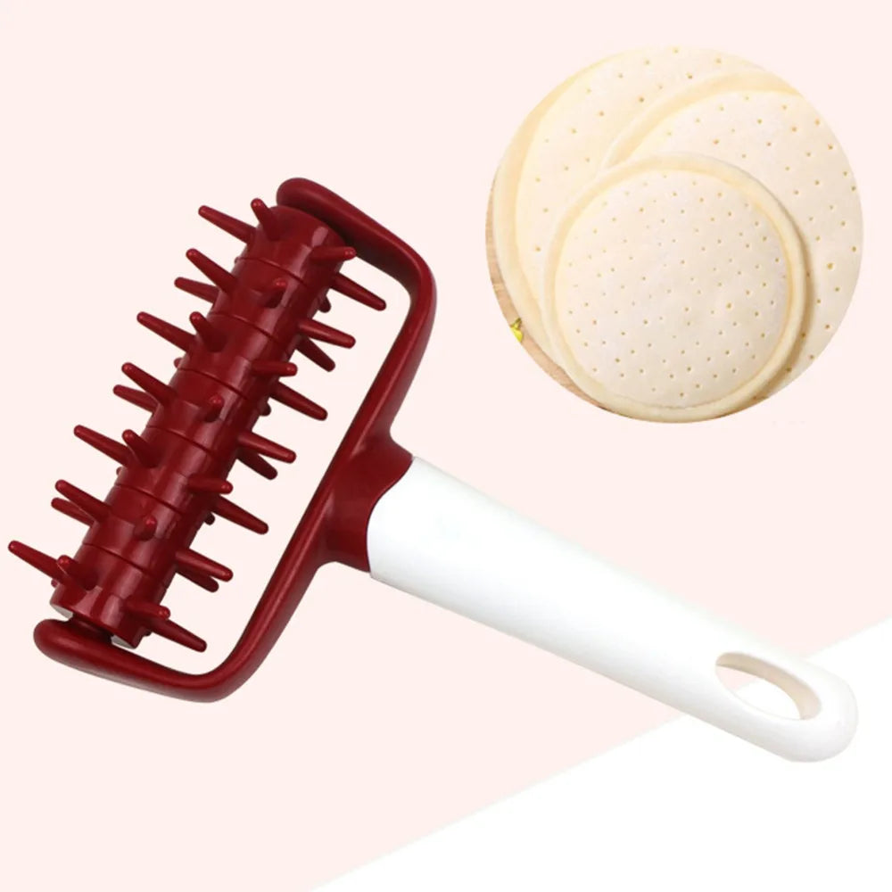 DIY Pizza & Pastry Dough Roller | Plastic Needle Wheel Cutter & Bread Hole Punch Baking Tool