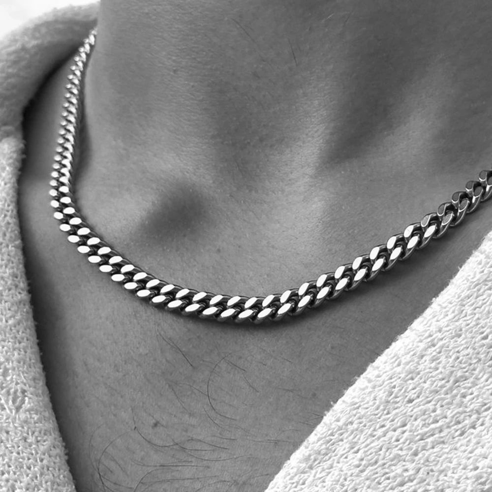 Men's Stainless Steel Cuban Link Chain Necklace Waterproof