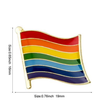 Pride Flag Enamel Lapel Pin – Rainbow & Progress Badge Brooch