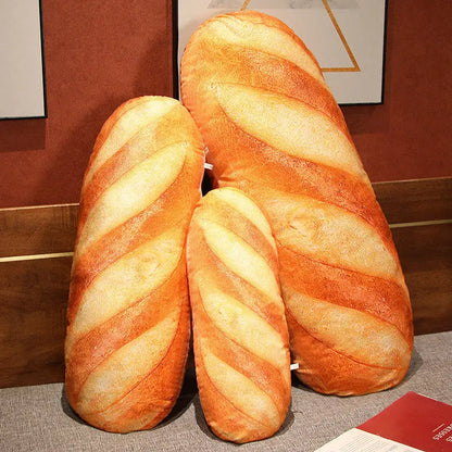 French Bread Plush Pillow | Stuffed Food Plushie Sleeping Companion & Party Prop