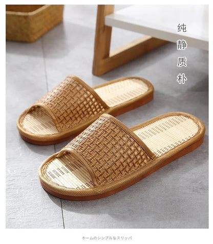 Woven Rattan Slide Sandals for Women and Men