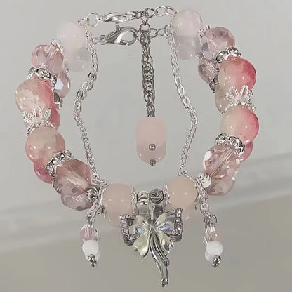 Women's Crystal Beads Bracelet | Korean Flower, Fox & Feather Tassel Friendship Jewelry Gift