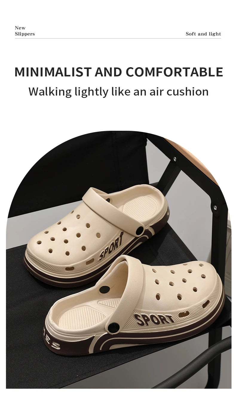 Women's Thick Sole Anti-Slip Two-Strap Sandals | Indoor & Outdoor Perforated Summer Shoes