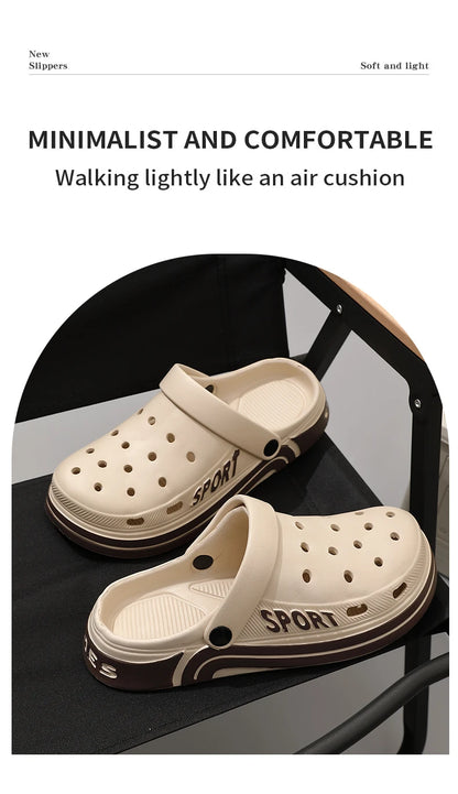 Women's Thick Sole Anti-Slip Two-Strap Sandals | Indoor & Outdoor Perforated Summer Shoes