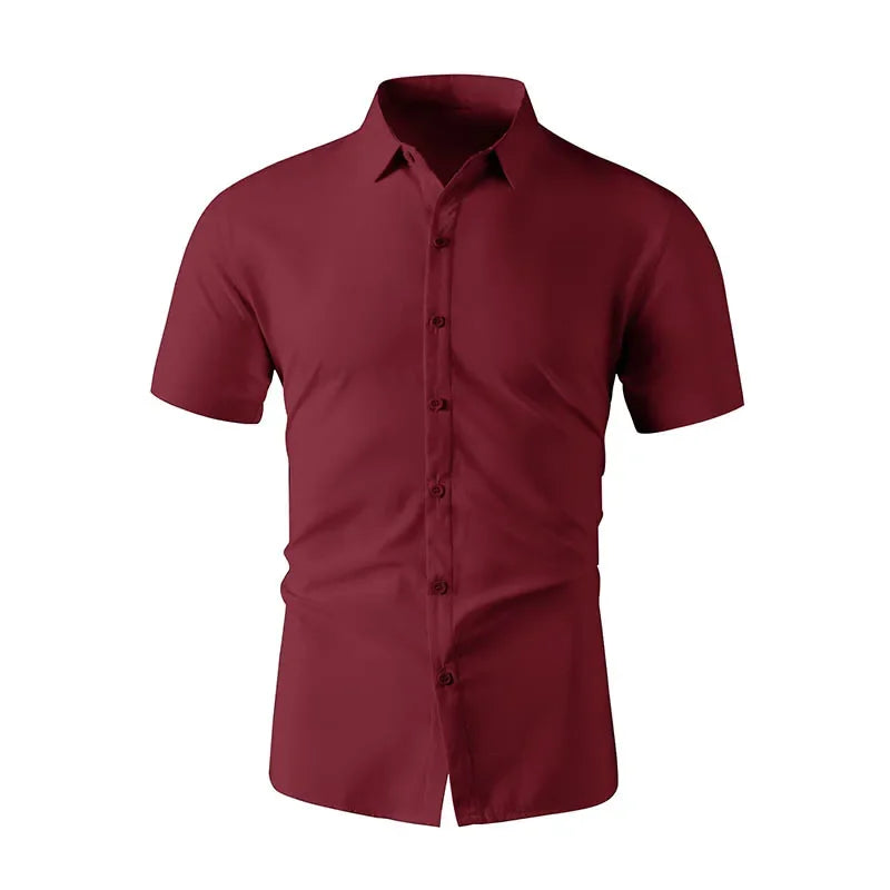 Men's Business Casual Short Sleeve Shirt | Wrinkle-Free Summer Top