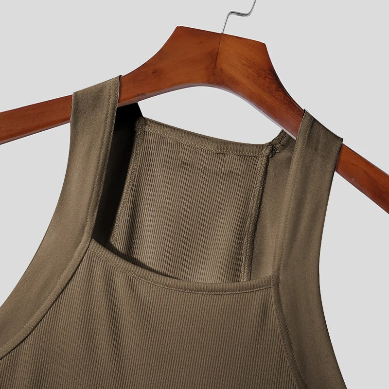 Men's Solid Color Sports Tank Top – Sleeveless Gym Vest, Streetwear | S–5XL