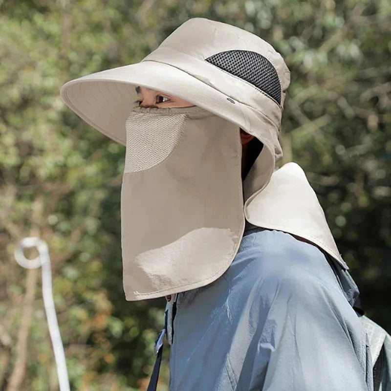 UV Protection Sun Hat with Neck Flap – Outdoor Fishing & Hiking Cap