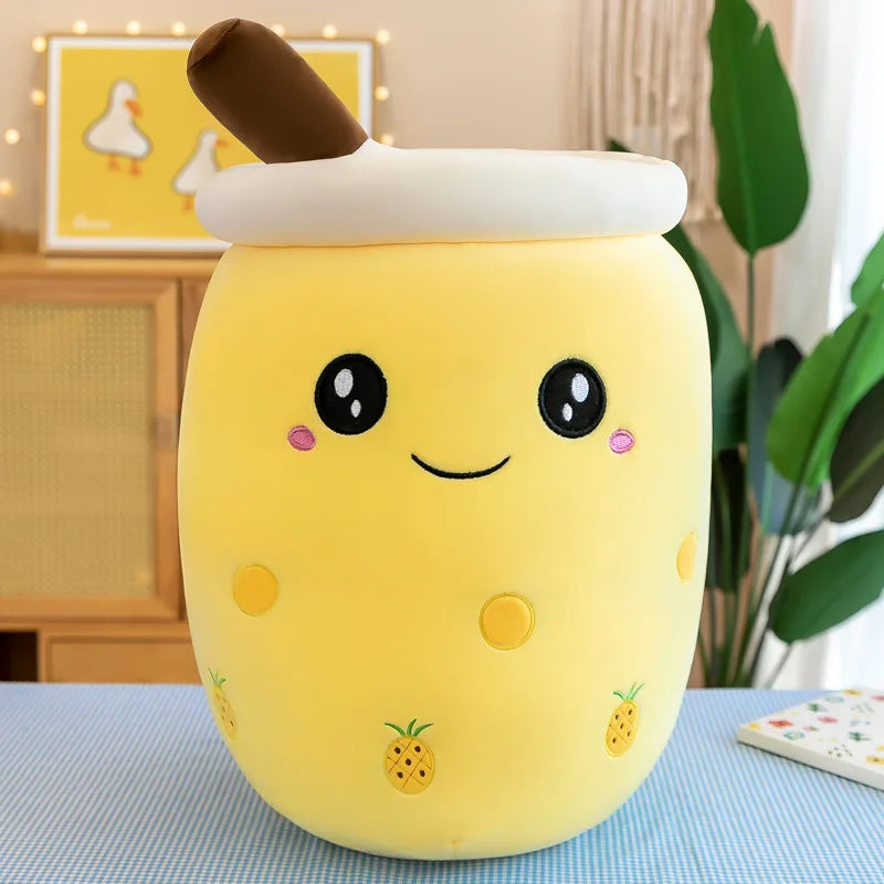 Cute Boba Bubble Tea Plush Toy | 24cm Soft Kawaii Milk Cup Plushie Gift for Kids & Adults