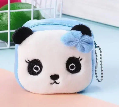 Plush Cartoon Animal Coin Purse with Zipper