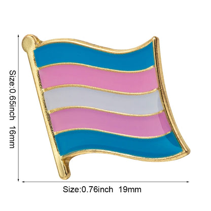 Pride Flag Enamel Lapel Pin – Rainbow & Progress Badge Brooch