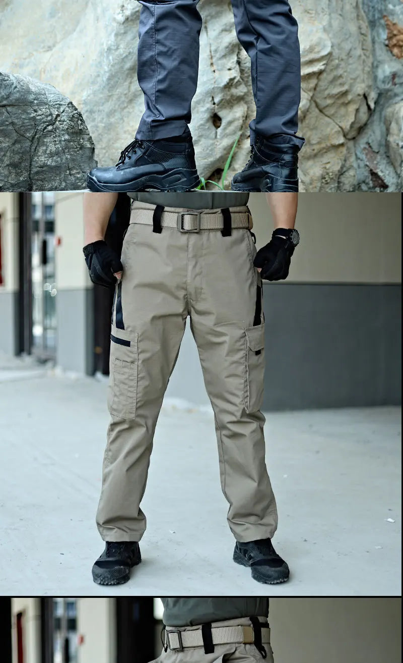 Men's Tactical Work Pants | Waterproof Multi-Pocket Cargo Trousers for Outdoor Hiking & Workwear