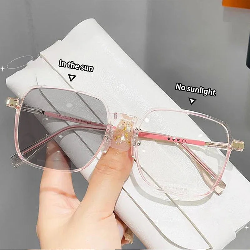 Photochromic Blue Light Blocking Glasses – Square Metal Frame