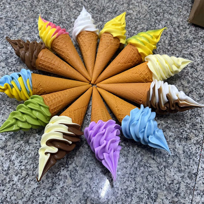 Realistic Faux Ice Cream Cone – Simulation Waffle Cone Prop for Display, Decor & Content Creation