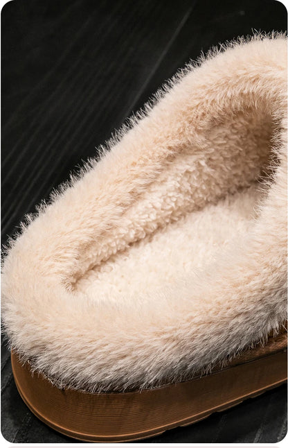 Fluffy Faux Suede Indoor Slippers – Thick EVA Sole Anti-Slip Unisex House Shoes Men and Women