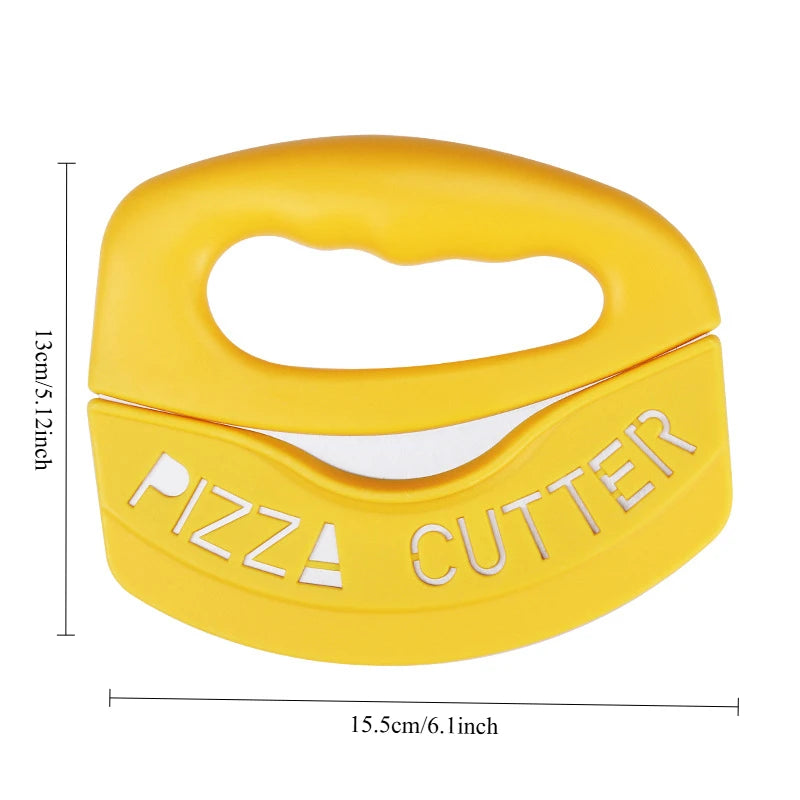 Stainless Steel Semi-Circle Pizza Cutter | Multi-Functional Mezzaluna Blade for Pizza & Pastry