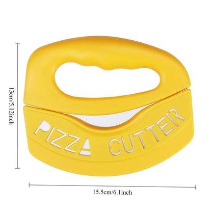 Stainless Steel Semi-Circle Pizza Cutter | Multi-Functional Mezzaluna Blade for Pizza & Pastry