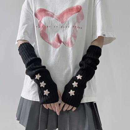 Star Fingerless Gloves – Knit Accessory Gloves for Women