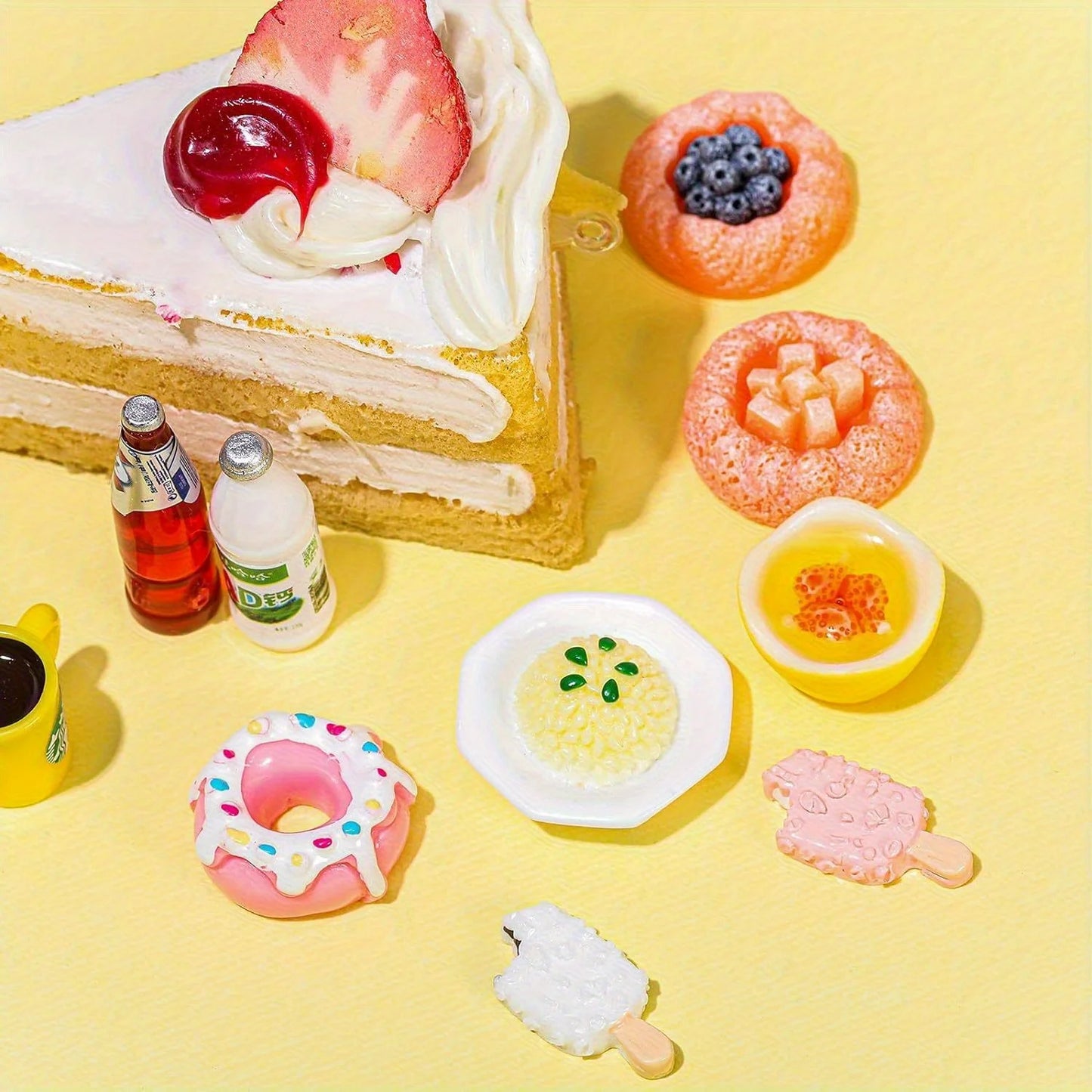 Miniature Food Resin Toys | Mixed Dollhouse Kitchen Pretend Play Set for Creative Kids