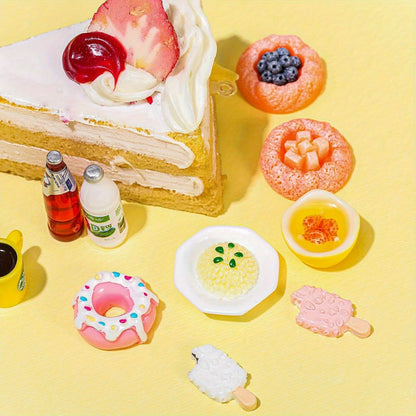 Miniature Food Resin Toys | Mixed Dollhouse Kitchen Pretend Play Set for Creative Kids