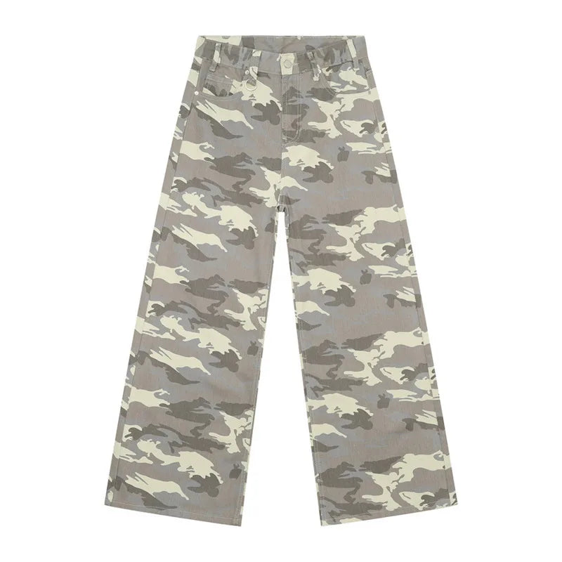 Vintage Wide-Leg Jeans – Men's Camo & Washed Denim