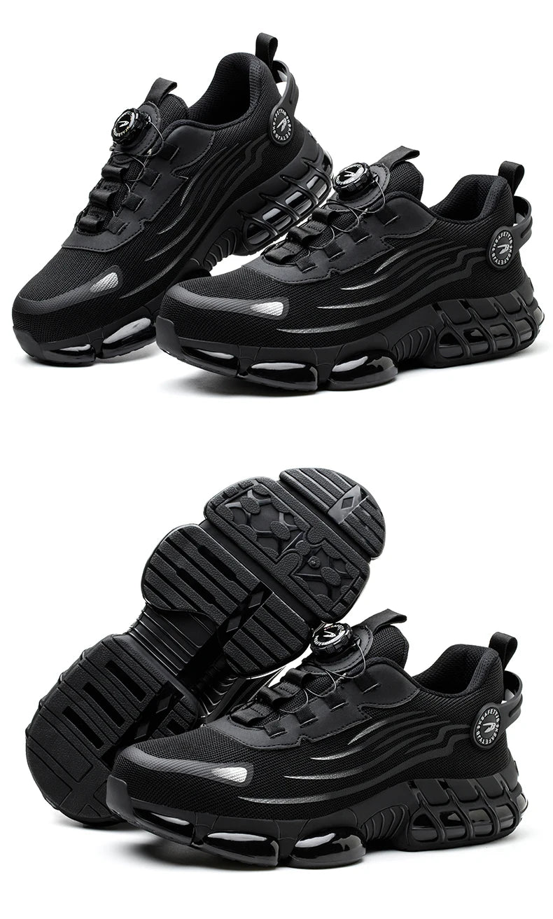 Steel Toe Safety Shoes for Men Lace Free Breathable