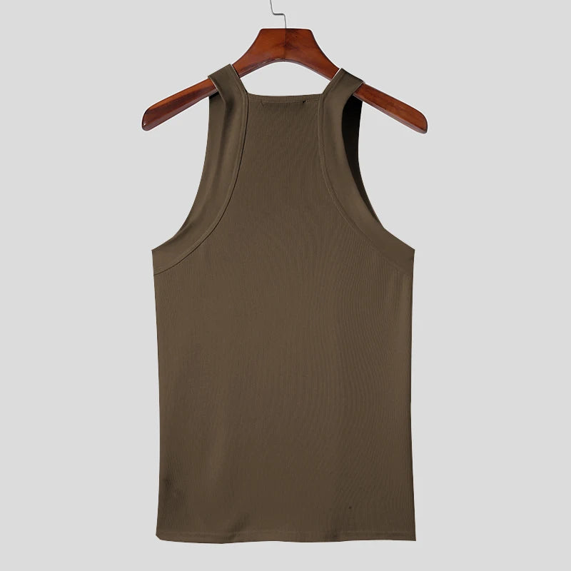 Men's Solid Color Sports Tank Top – Sleeveless Gym Vest, Streetwear | S–5XL