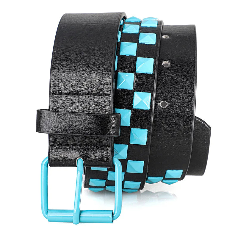 Unisex Rivet Belt – Punk Rock Y2K Dopamine Style | Men & Women