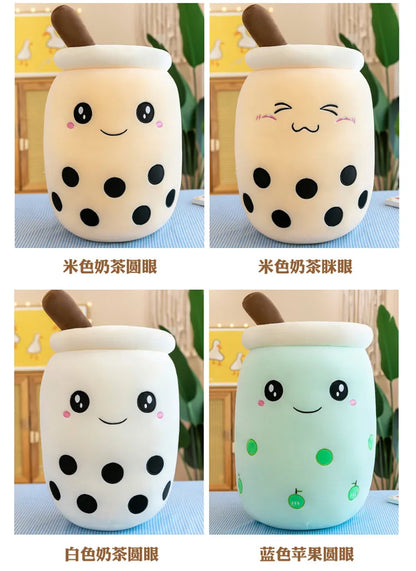 Cute Boba Bubble Tea Plush Toy | 24cm Soft Kawaii Milk Cup Plushie Gift for Kids & Adults