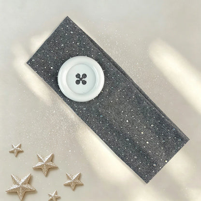 Vintage Polka Dot Button Headband for Women