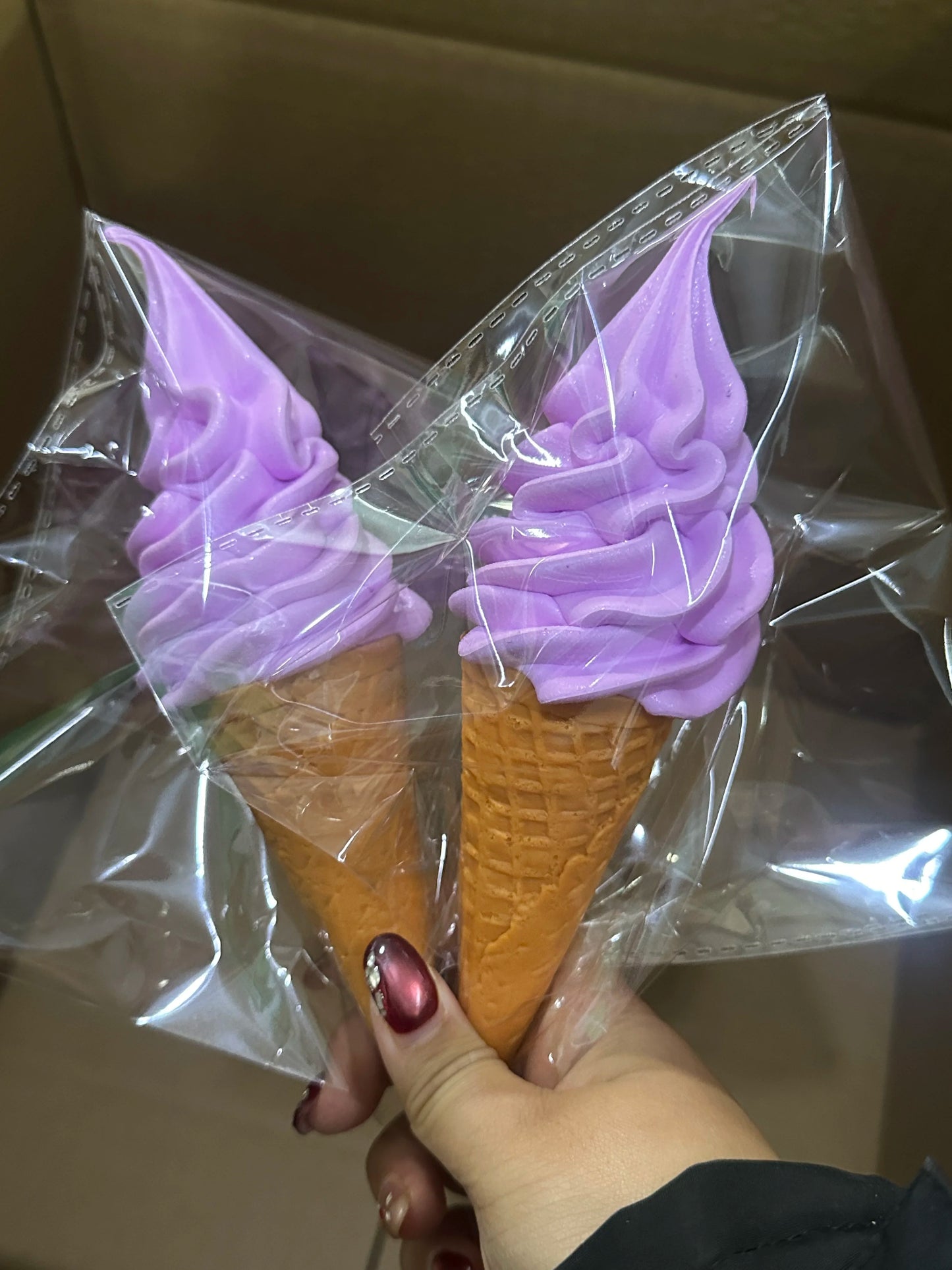 Realistic Faux Ice Cream Cone – Simulation Waffle Cone Prop for Display, Decor & Content Creation