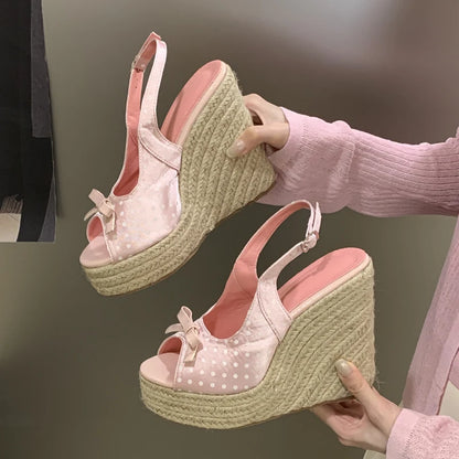 Woven Wedge Platform Sandals for Women