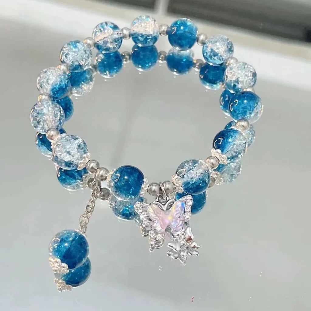 Women's Crystal Beads Bracelet | Korean Flower, Fox & Feather Tassel Friendship Jewelry Gift
