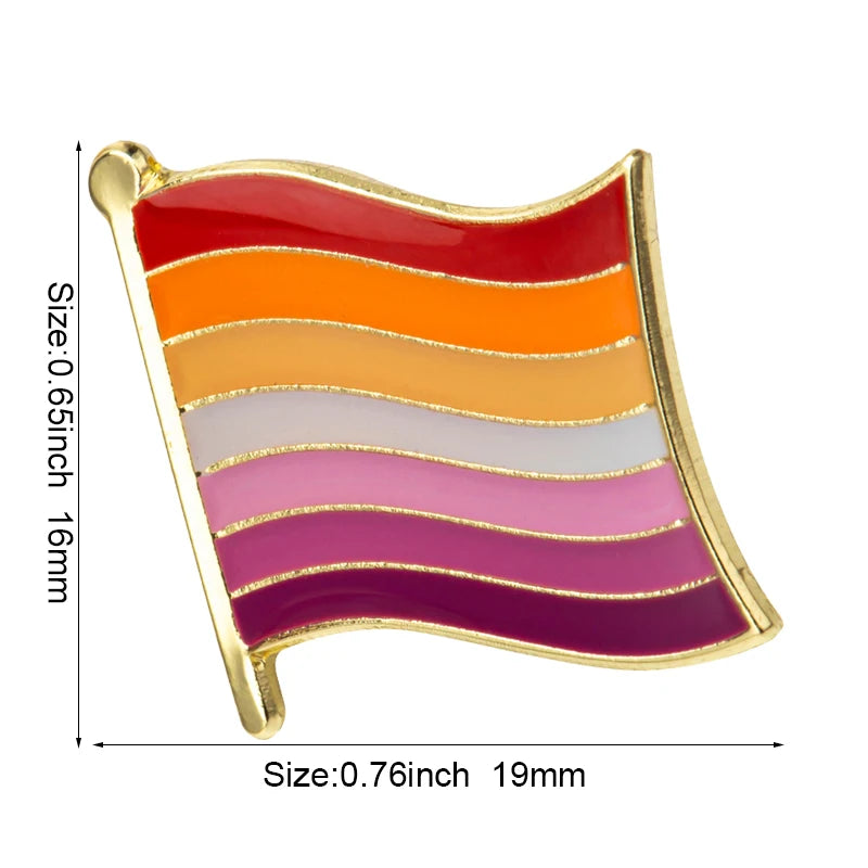 Pride Flag Enamel Lapel Pin – Rainbow & Progress Badge Brooch