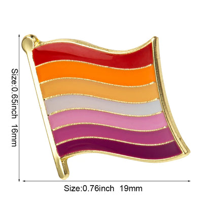Pride Flag Enamel Lapel Pin – Rainbow & Progress Badge Brooch