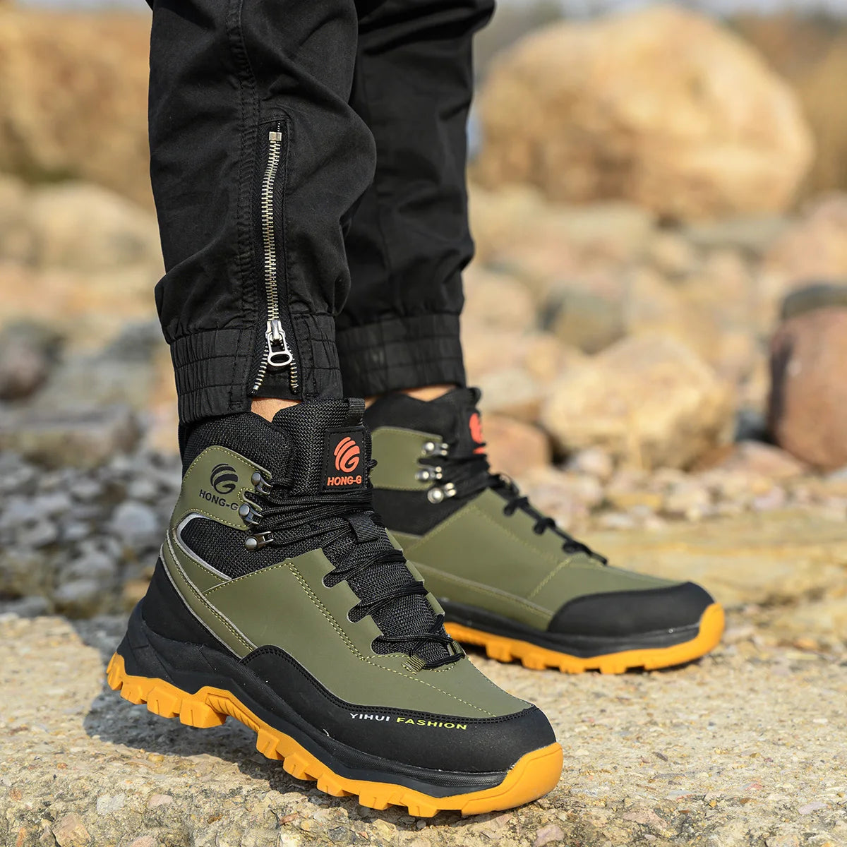 Steel Toe Cap Leather Work Safety Boots for Men