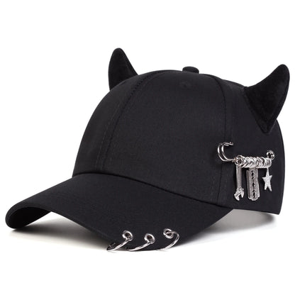 Cow Horn Ring Baseball Cap for Men and Women