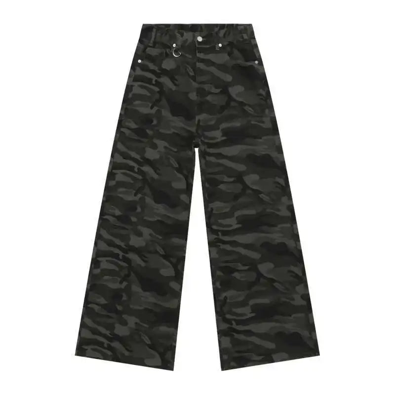 Vintage Wide-Leg Jeans – Men's Camo & Washed Denim
