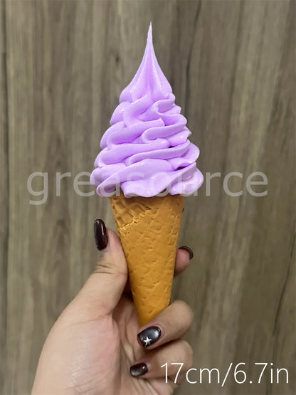 Realistic Faux Ice Cream Cone – Simulation Waffle Cone Prop for Display, Decor & Content Creation